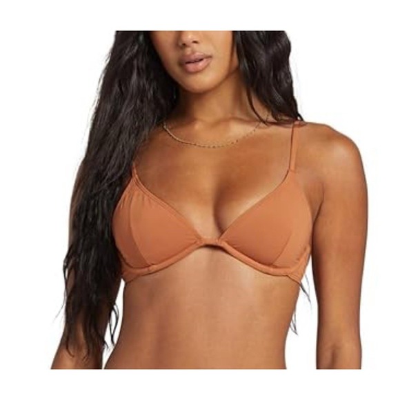 ☀️Billabong Sol Searcher Reese Underwire Bikini Top Golden Brown Size Medium NWT - Picture 1 of 7